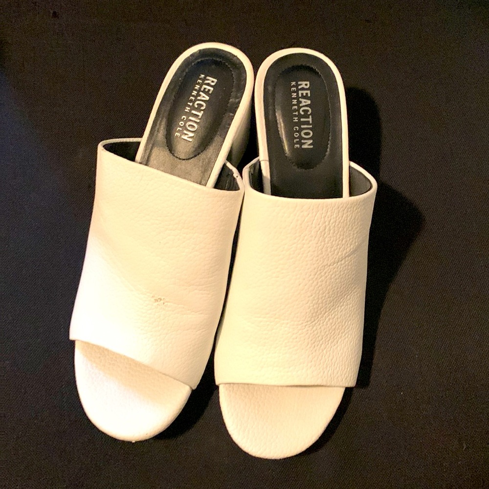 Kenneth Cole white mules. Wrong size for me and never worn! Great for summer!